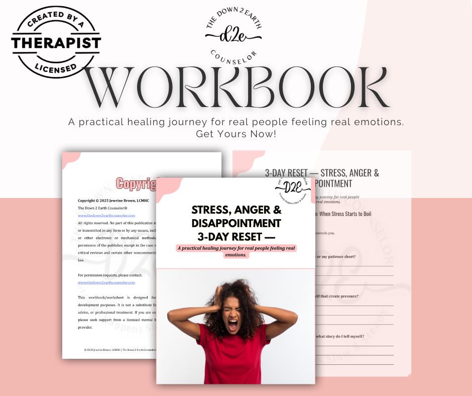 Stress & Anger Management Workbook, Emotional Reset (Printable PDF)