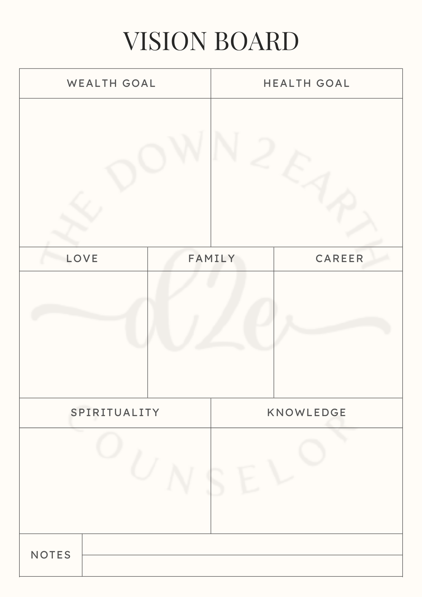 Vision Board PDF, Digital Manifestation Journal, Goal-Setting Workbook, Mindset Planner