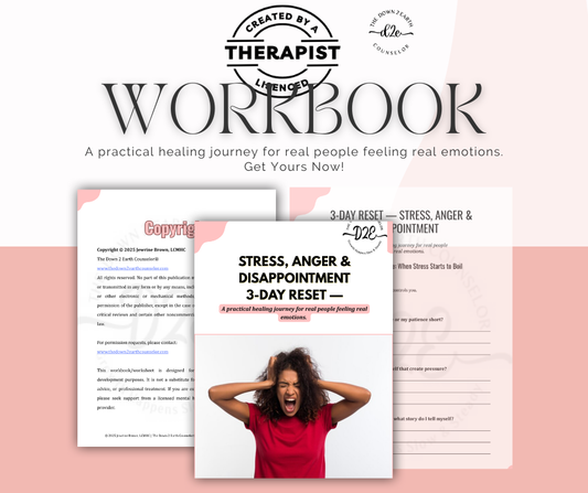 Stress & Anger Management Workbook, Emotional Reset (Printable PDF)