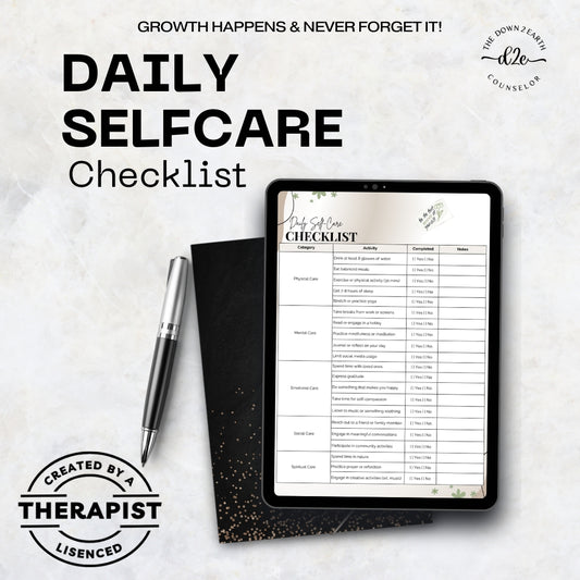 Daily Self-Care Checklist — Physical, Emotional, Mental, & Spiritual Care | Self-Care Plan