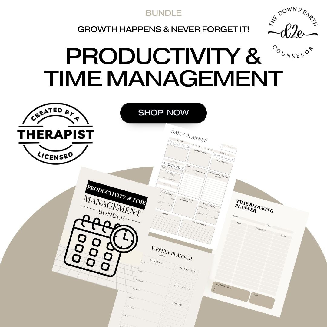 Productivity Planner Set, Printable Daily Planner, Weekly Habit Tracker, To-Do List, Digital Bundle