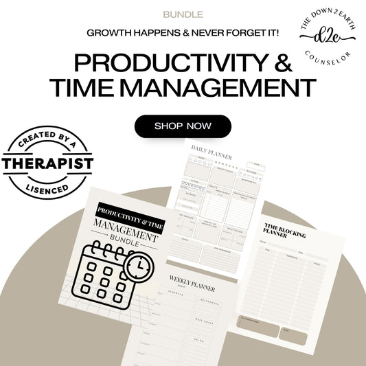 Productivity Planner Set, Printable Daily Planner, Weekly Habit Tracker, To-Do List, Digital Bundle